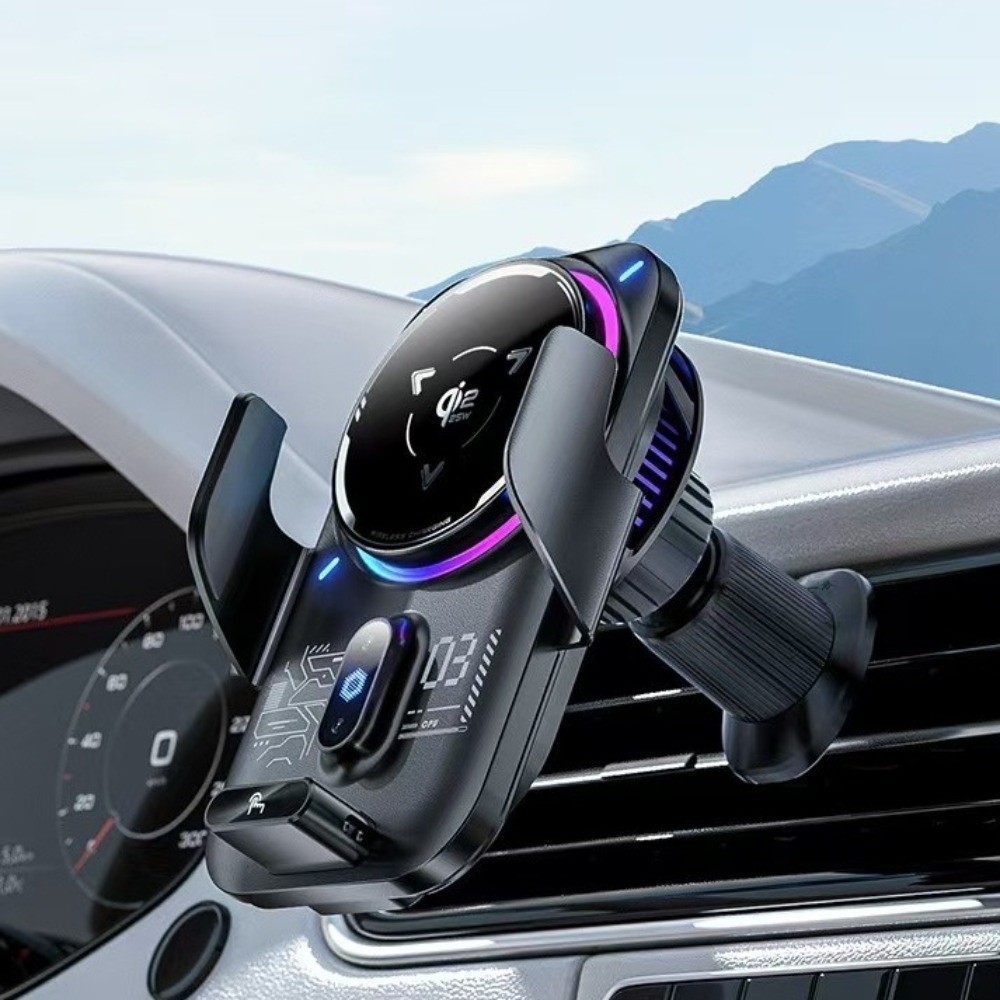 Wireless Car Charger Mount Fast Charging - マグネティックワイヤレスカーチャージャー 15W/25W 急速充電 車載携帯電話マウントチャージャー 半導体冷却 自動誘導