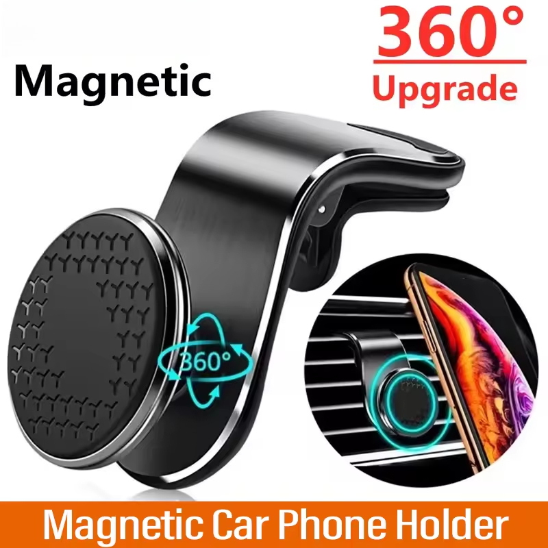 Magnetic Phone Holder For Car Vent - マグネット式車載スマホホルダー 携帯電話 GPS対応 エアコン吹き出し口クリップ 車載マウント Xiaomi