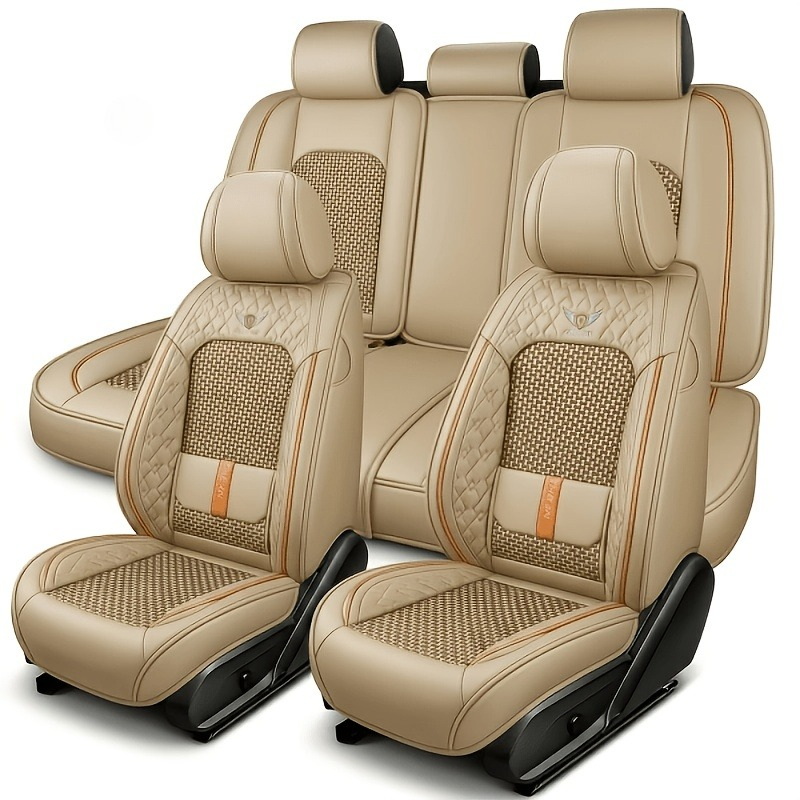 Leather Car Seat Covers Full Set Universal - プジョー206、W205、ホンダジェイド、フォードモンデオMK4、フォードフォーカス3用カーシートカバー、高級PUレザーインテリアアクセサリー、フルセット