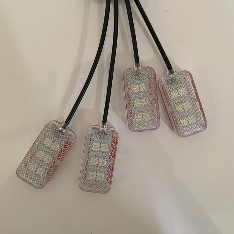 Led Ambient Interior Car Lights App Control - デュアルコントロールLED車内アンビエントフットライト,USB付き,ワイヤレスリモコン,ミュージックアプリ制御,自動雰囲気装飾ランプ