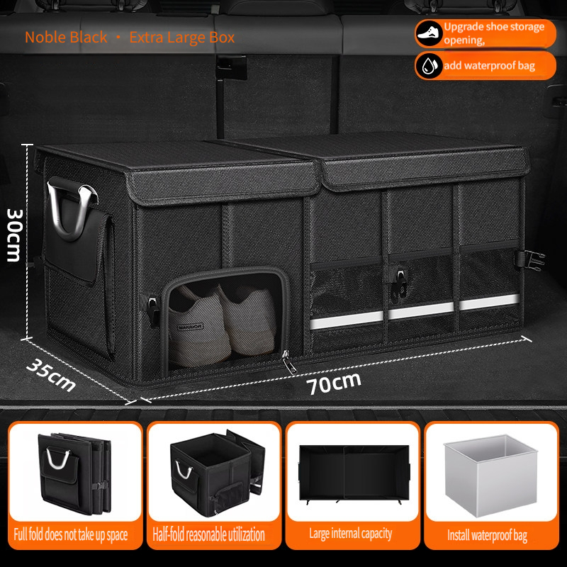 Car Trunk Organizer Foldable Storage Box - 防水折りたたみ式95Lオックスフォード布製収納バッグ、大容量車用トランクオーガナイザー、キャンプ、釣り、アウトドア旅行用