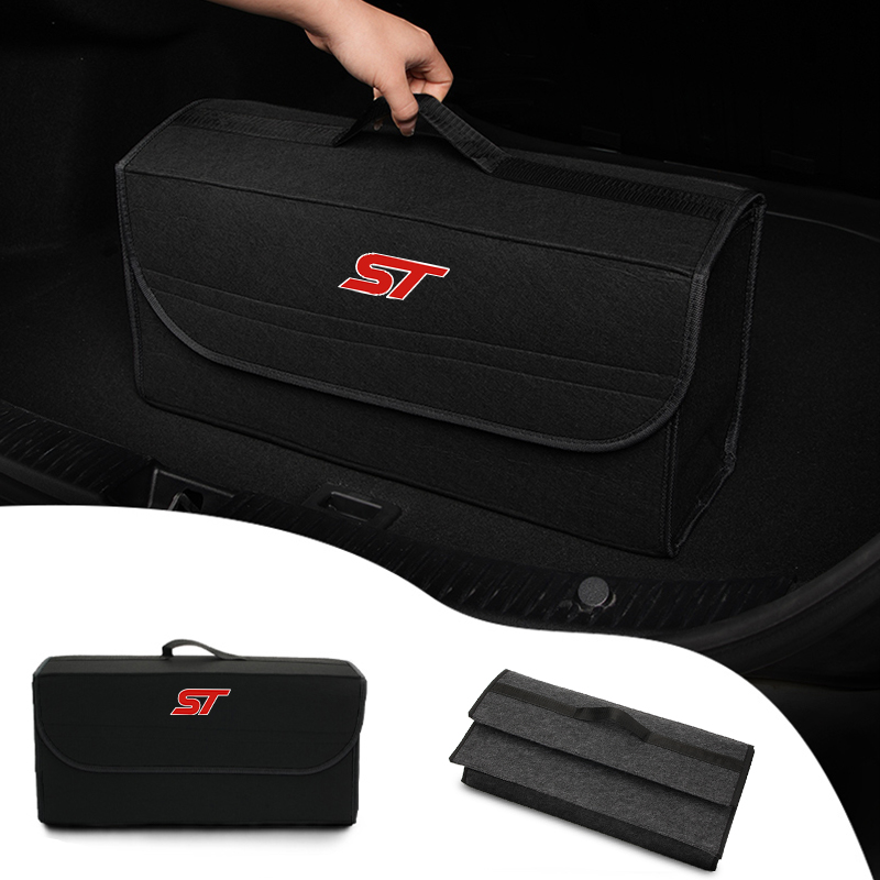 Car Trunk Organizer Foldable Storage Box - フォードSTフォーカスmk2 mk3フィエスタmk7レンジャーモンデオmk4 S-MAXクーガ用車用トランクオーガナイザーバッグ折りたたみ式収納整理ボックス
