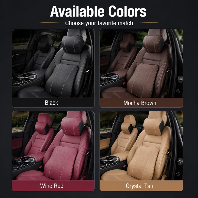 メモリーフォーム車用ネックピロー腰椎サポートクッション本革シ - Memory Foam Car Neck Pillow Lumbar Support のレビューと価格