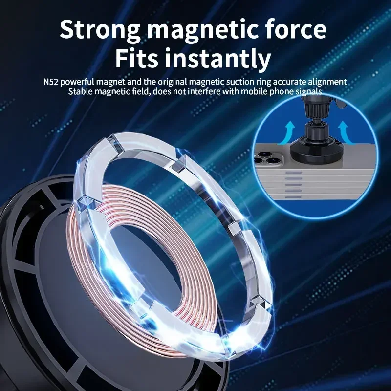 ワイヤレス磁気カーチャージャー,iPhone 15,14,1 - Magnetic Phone Holder For Car Vent のレビューと価格