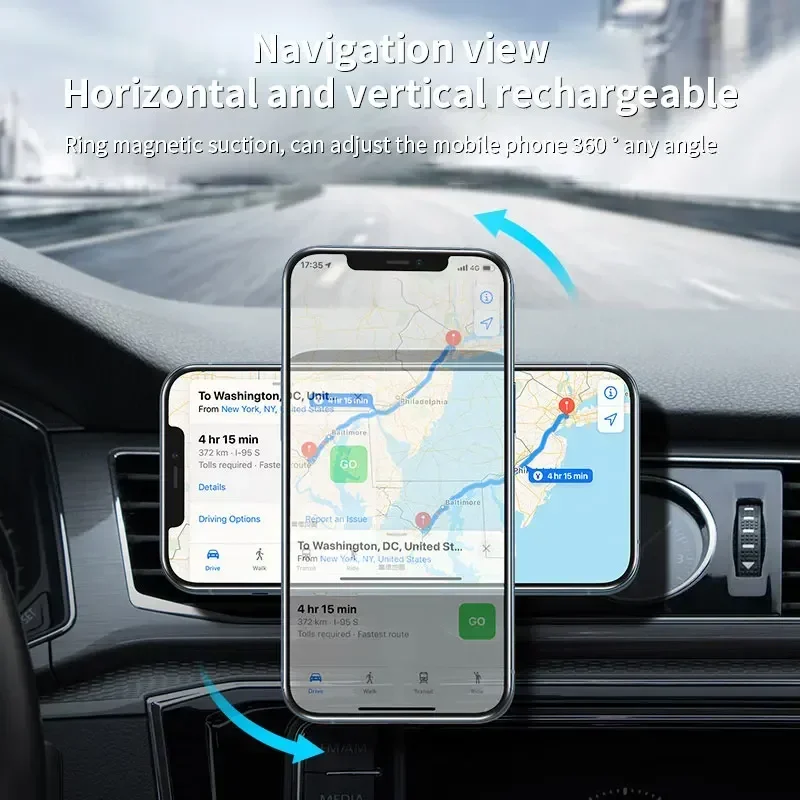 ワイヤレス磁気カーチャージャー,iPhone 15,14,1 - Magnetic Phone Holder For Car Vent のレビューと価格