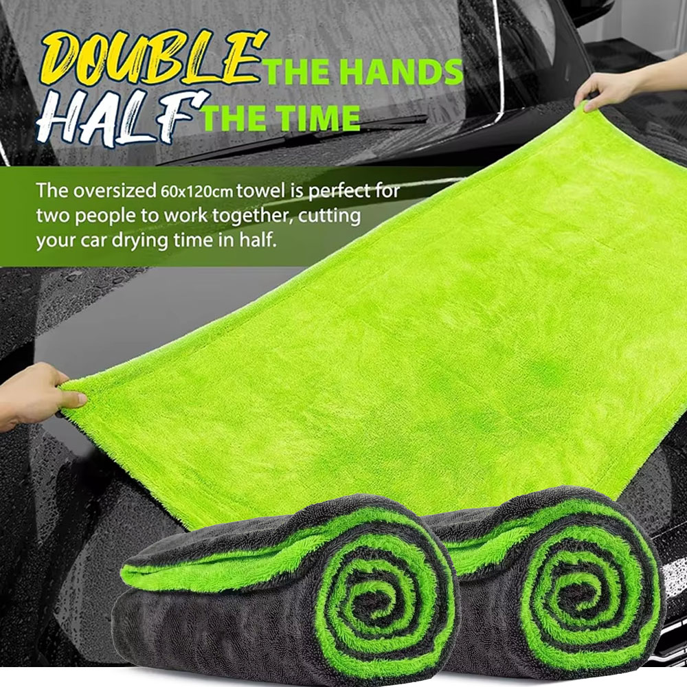超厚マイクロファイバー洗車タオル ソフト糸くずの出ない高吸水 - Microfiber Car Drying Towel Super Absorbent のレビューと価格
