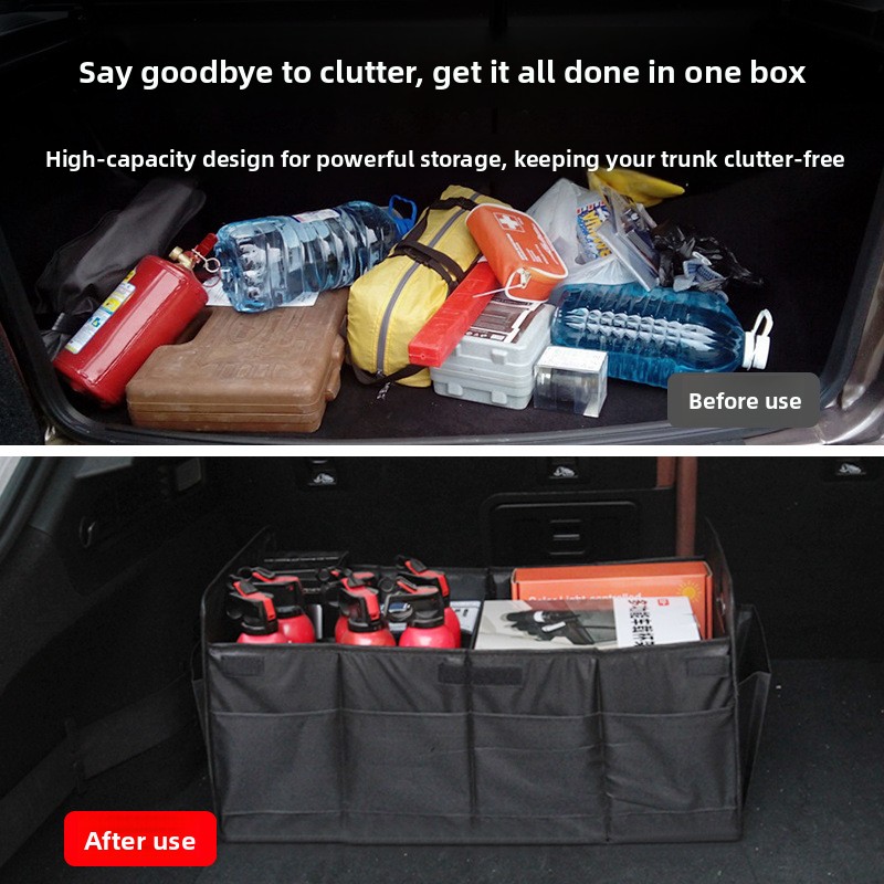 60Lオックスフォード生地製、SUVやセダン車に対応した大容 - Car Trunk Organizer Foldable Storage Box のレビューと価格