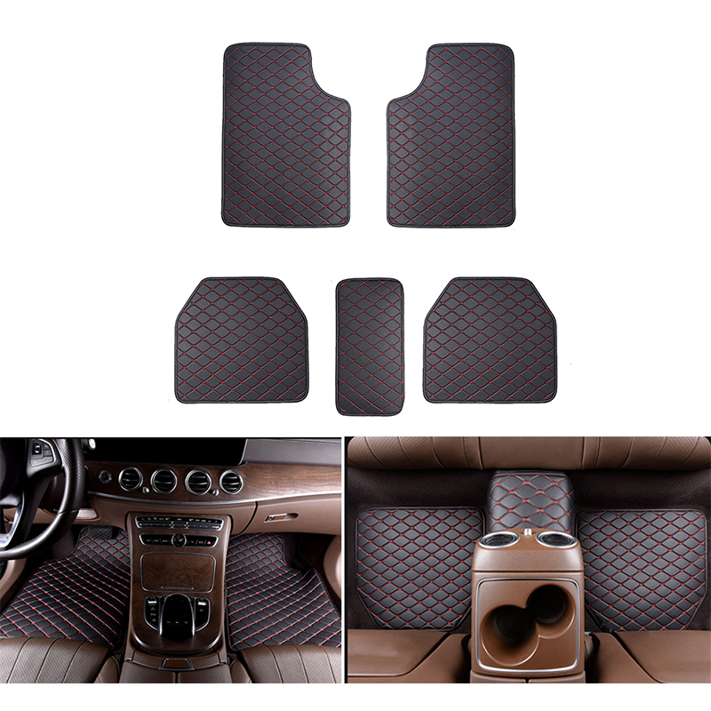 5 個ユニバーサルフィット車のフロアマット全天候型レザーダイ - Car Floor Mats Universal Waterproof Leather のレビューと価格