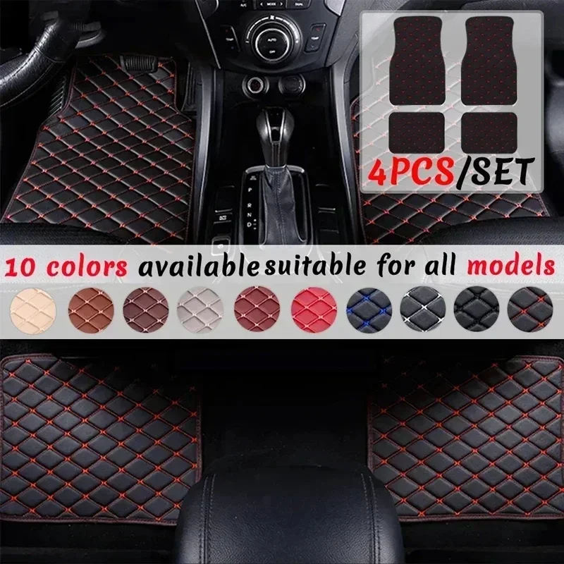 車のフロアマット 4 個ユニバーサル PU レザー防水自動車 - Car Floor Mats Universal Waterproof Leather のレビューと価格
