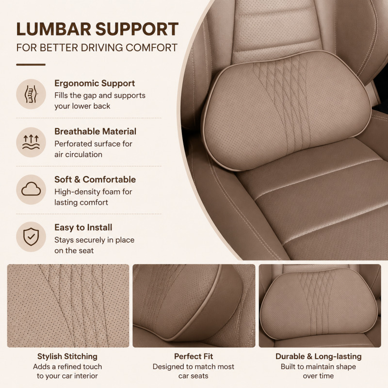 車用ヘッドレストネックピロー、メモリーフォームランバーサポー - Memory Foam Car Neck Pillow Lumbar Support のレビューと価格
