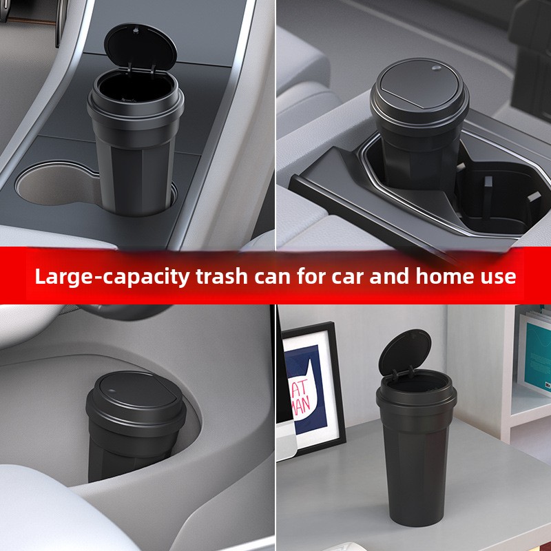 車のゴミ箱防水カップホルダー形状ミニ多機能収納ボックスプッシ - Waterproof Car Trash Can With Lid のレビューと価格