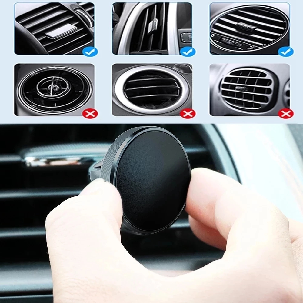 車載用マグネット式携帯電話ホルダー、iPhone 14、13 - Magnetic Phone Holder For Car Vent のレビューと価格
