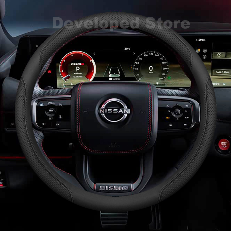 車のステアリングホイールカバー新しい日産パトロール Y62  - Car Steering Wheel Cover Anti Slip Breathable のレビューと価格