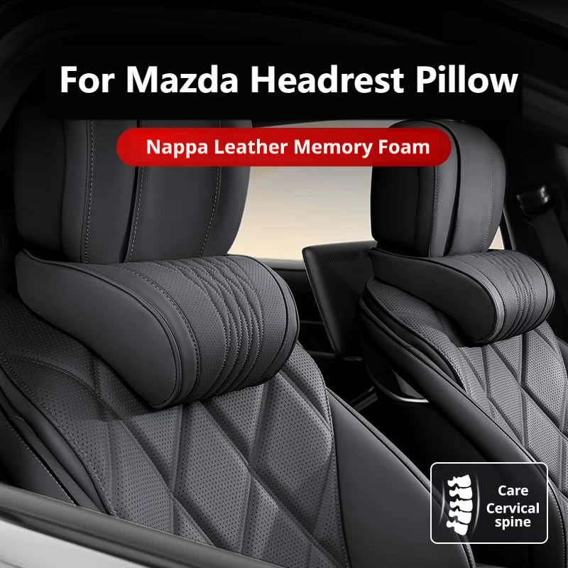 メモリーフォームナッパレザー、車用ネックピロー、マツダ3 6 - Memory Foam Car Neck Pillow Lumbar Support のレビューと価格