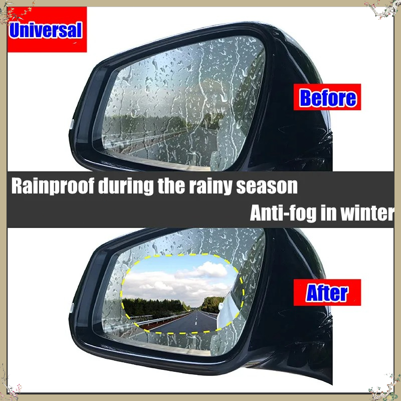 2 個車のバックミラーフィルム防曇グレア防雨防水クリアナノコ - Anti Glare Car Rearview Mirror Film のレビューと価格