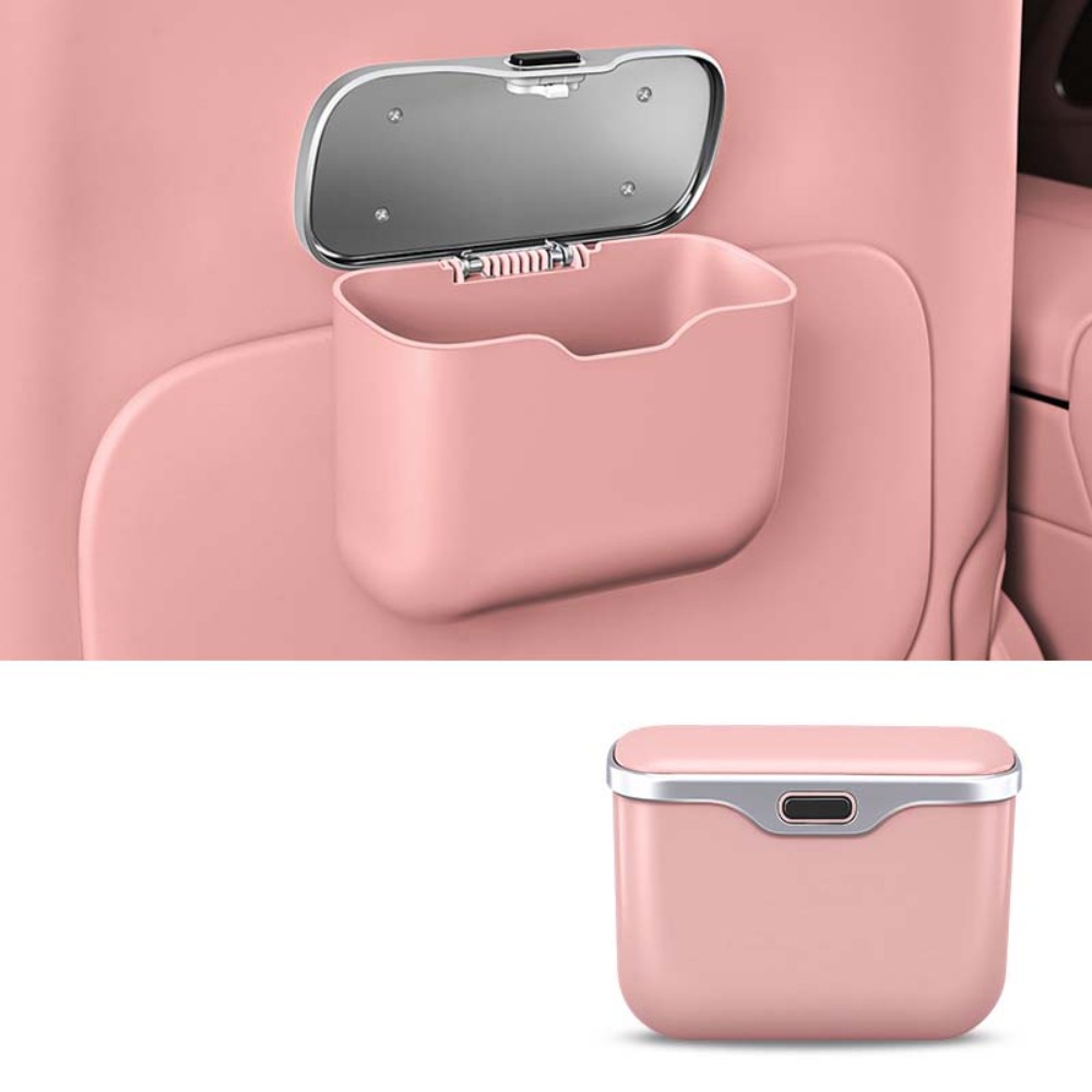 多機能車用ゴミ箱 蓋ボタン付き 漏れ防止 防水 吊り下げ収納 - Waterproof Car Trash Can With Lid のレビューと価格
