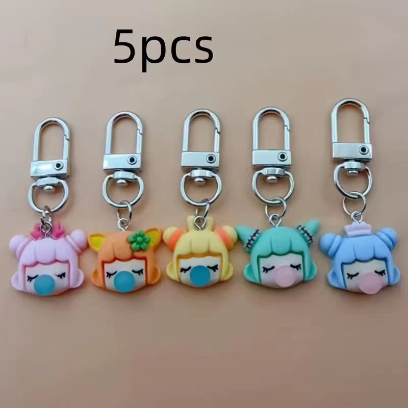 樹脂製の女の子キーホルダー5個セット、バッグや車のアクセサリ - Car Accessories のレビューと価格