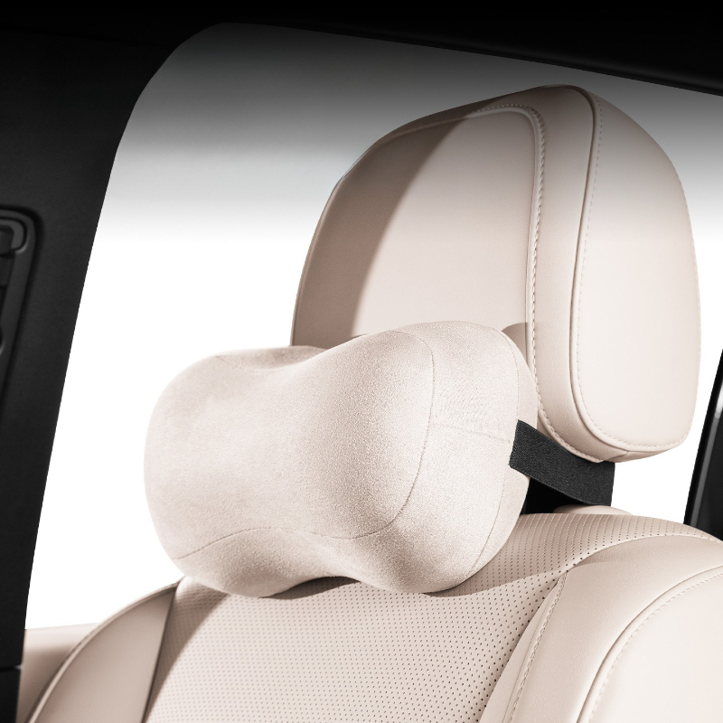 スエード製車用ネックピローとランバーサポートセット、人間工学 - Memory Foam Car Neck Pillow Lumbar Support のレビューと価格
