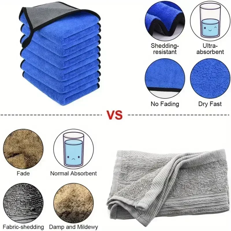 洗車タオル 1/5 個マイクロファイバー超吸収性車のクリーニ - Microfiber Car Drying Towel Super Absorbent のレビューと価格