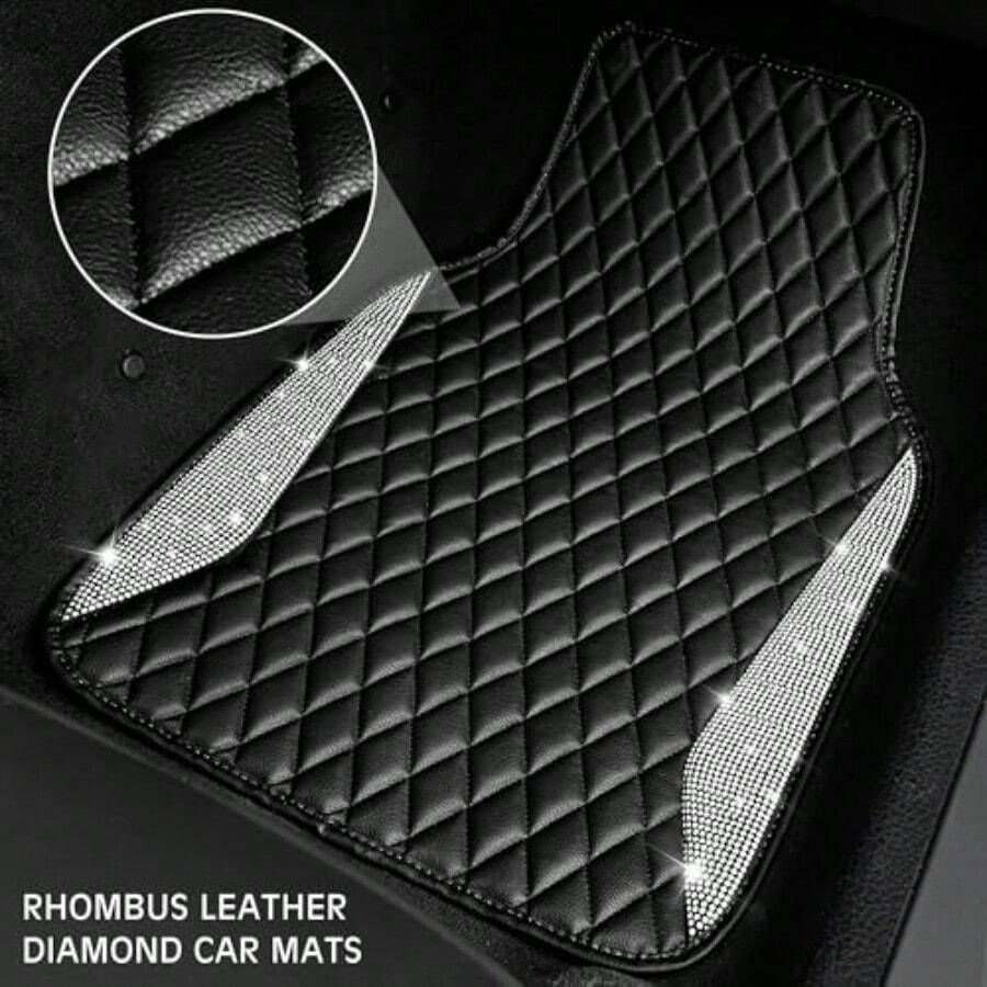 レザーカーマット シャイニングダイヤモンドフロアマット クリ - Car Floor Mats Universal Waterproof Leather のレビューと価格