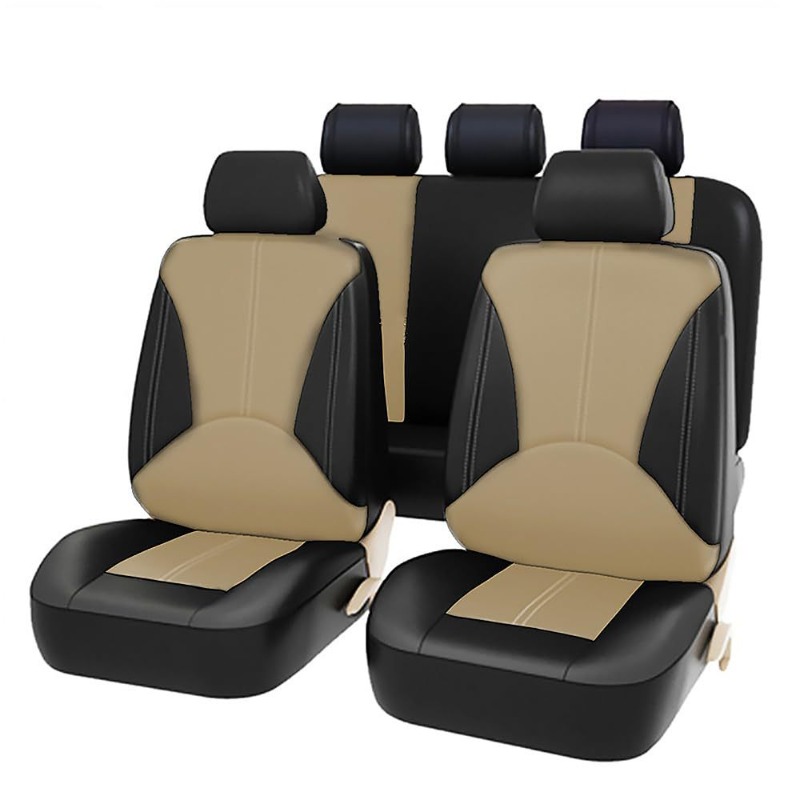 ユニバーサルブラックPUレザーカーシートカバーフルセット4/ - Leather Car Seat Covers Full Set Universal のレビューと価格